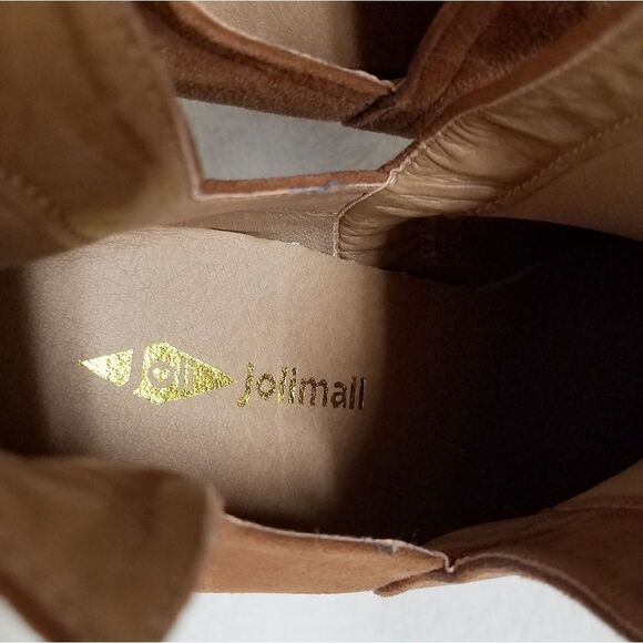 JOLIMALL Chesnut Brown Cut Out Heeled Booties 10 - Picture 10 of 13
